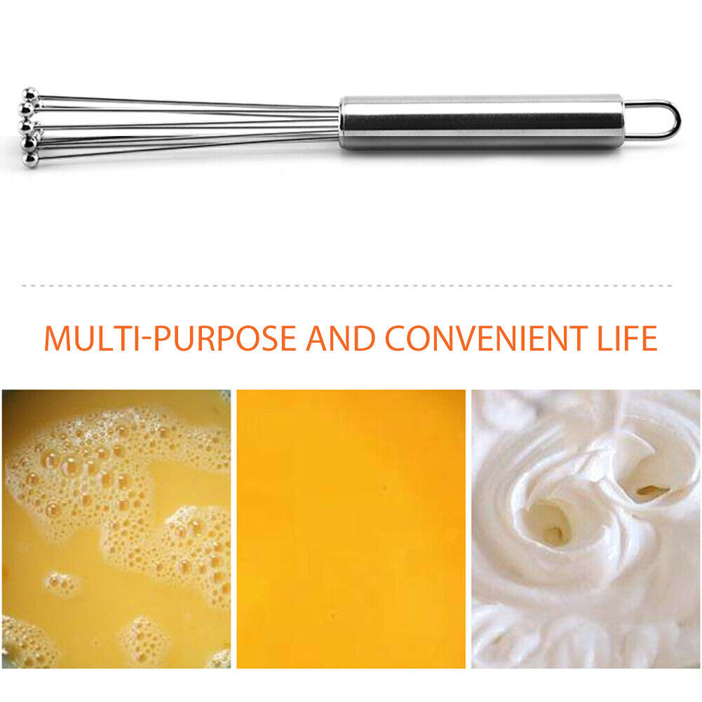 Stainless Steel Bead Ball Whisk Household Blender Hand Held Egg Beater Tool