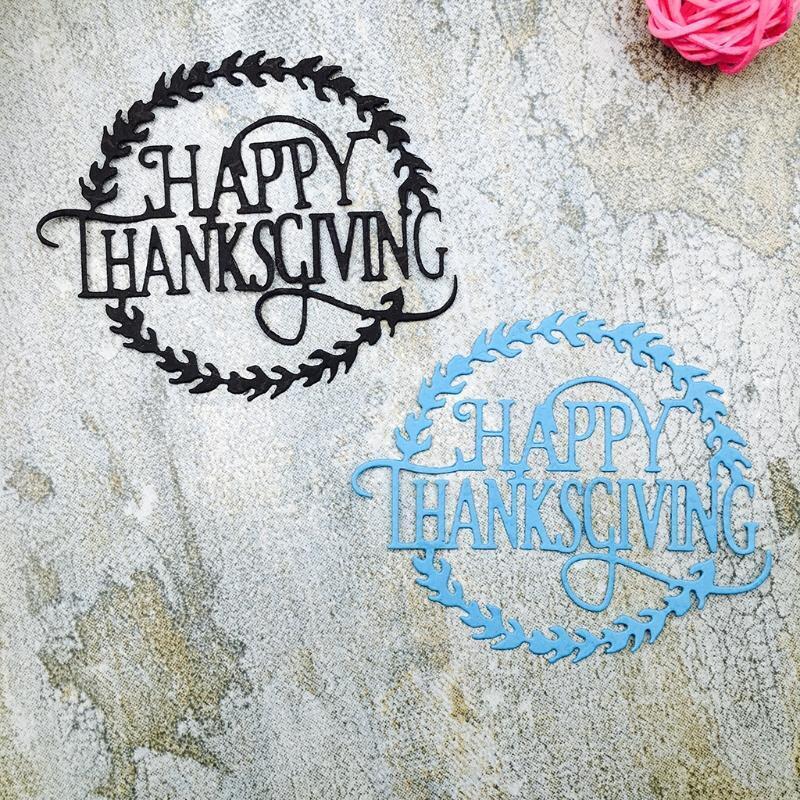Happy Thanksgiving Metal Steel Cutting Dies Stencils Embossing DIY Scrapbooking