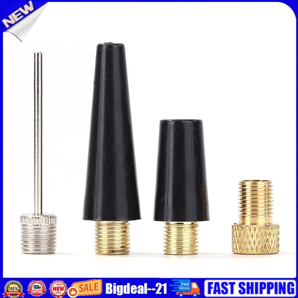 4pcs/set Ball Needle Nozzle Adapter Kit Bicycle Tire Inflate Pump Parts