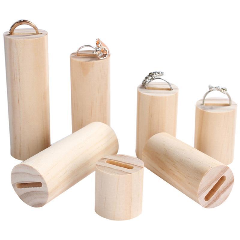 7x Ring Display Holder Jewelry Organizer Rack Cylinder Shape Shop Cabinet Show