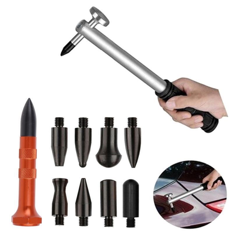 DIY Paintless Dent Repair Kit Metal Tap Down Pen with 9 Heads Tips Dent Removal