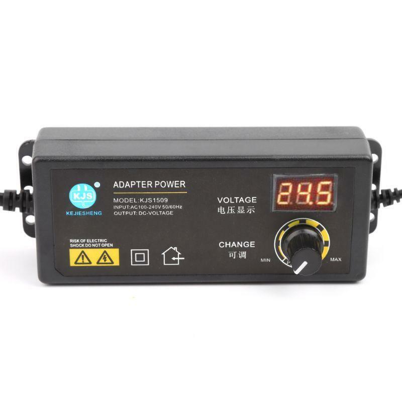 Adjustable Power Adapter With Voltage Digital Display Screen 3V-12V 5A EU Plug