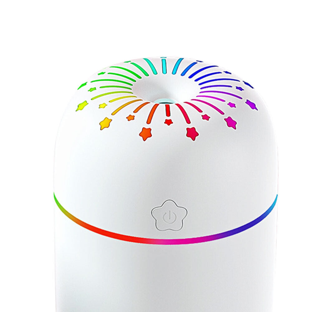 USB Night Light Air Humidifier Home Car Desktop Aroma Oil Diffuser (White)