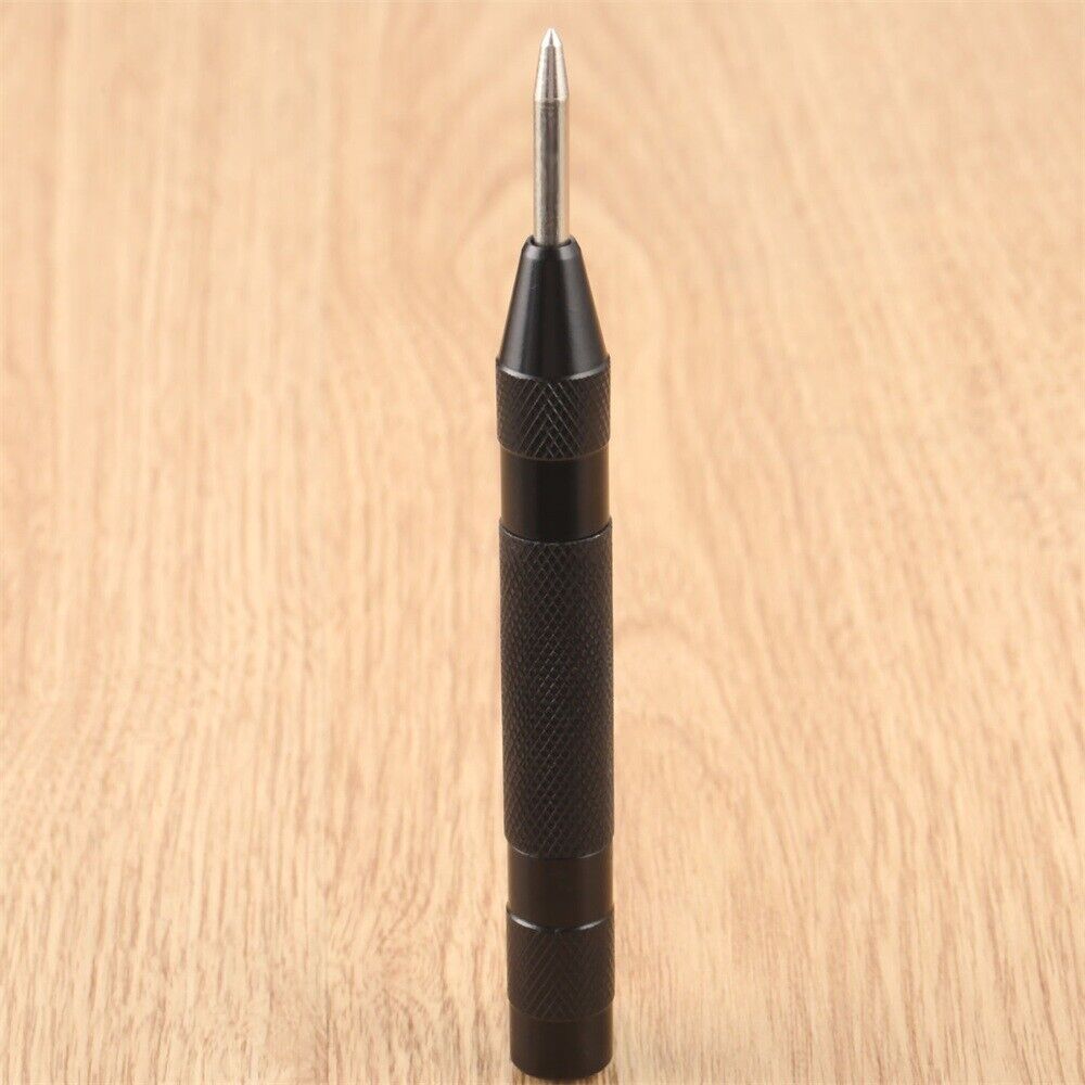 1Pc Black Metal Wood Marking Locator HSS Spring Loaded Automatic Center Punch