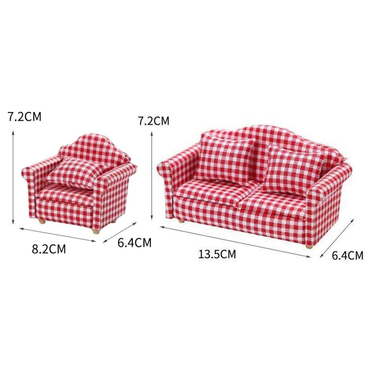 Mini 1:12 Scale Wooden Refrigerator Sofa Furniture Scenery Decor