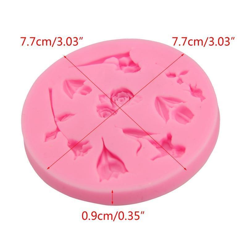 Exquisite Flower Mold Craft Cake Chocolate Clay Tulip Decorating Family Safe