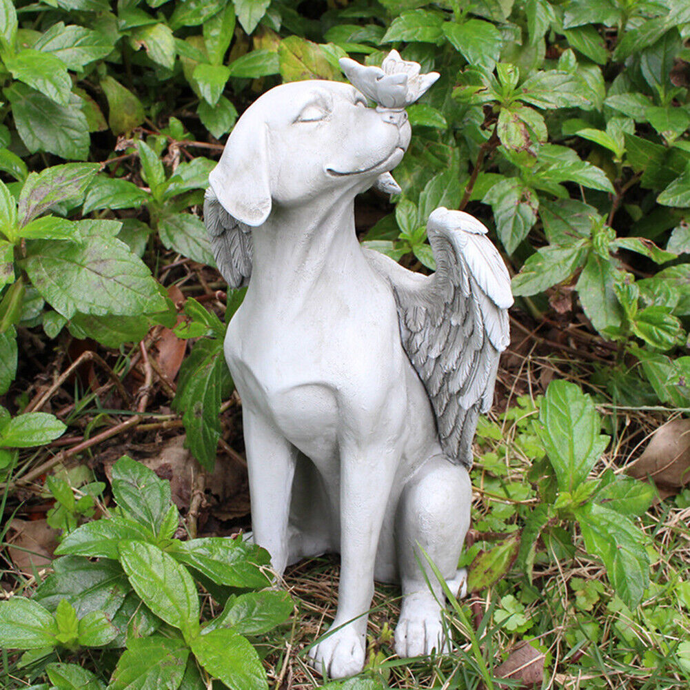 Angel Dog Garden Statue Gift Home Outdoor Decoration Courtyard Accessories