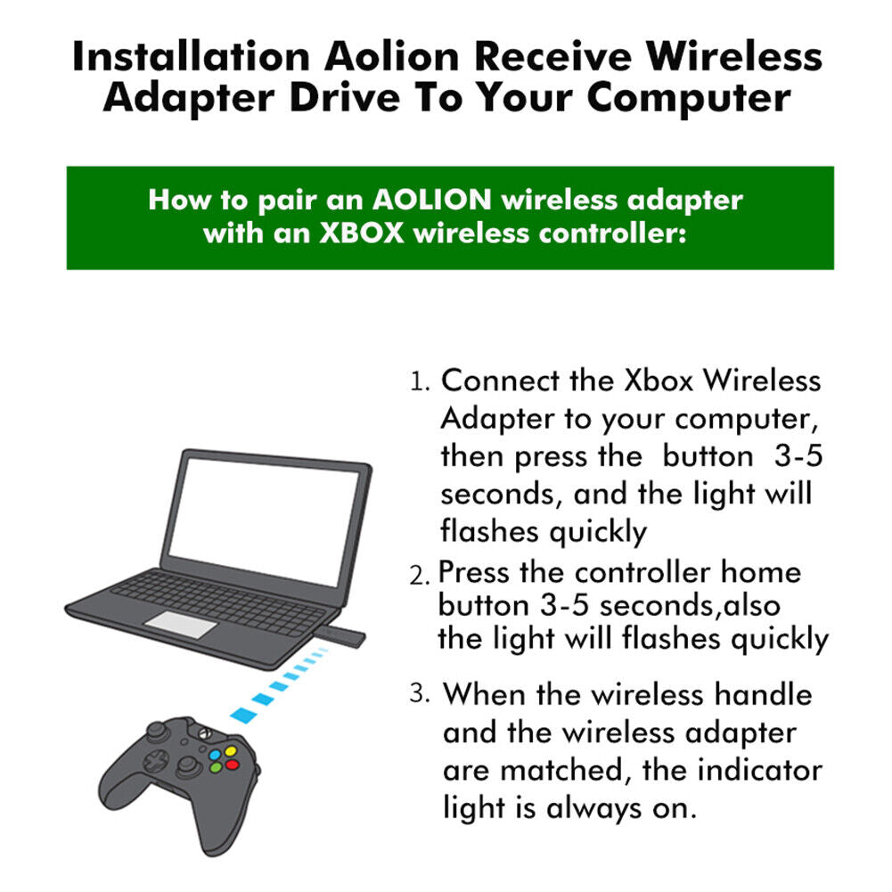 2.4GHz PC Controller Adapter USB Joystick Wireless Receiver for XBOX ONE