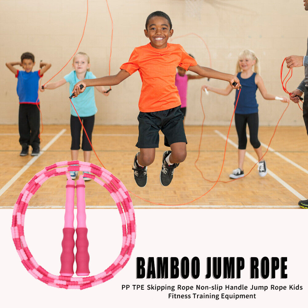 Skipping Rope PP TPE Bamboo Children Jump Rope Fitness Equipment (Pink)