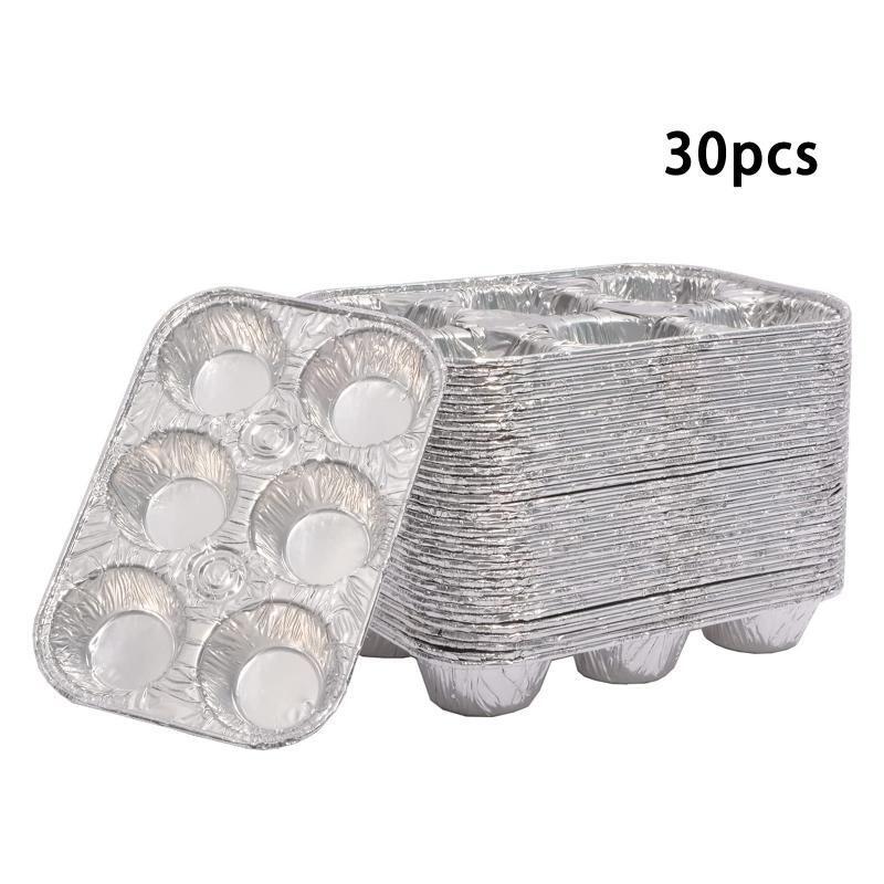 Pack of 30 Disposable Aluminum Tin Foil Baking Pans Bakewares Cookwares