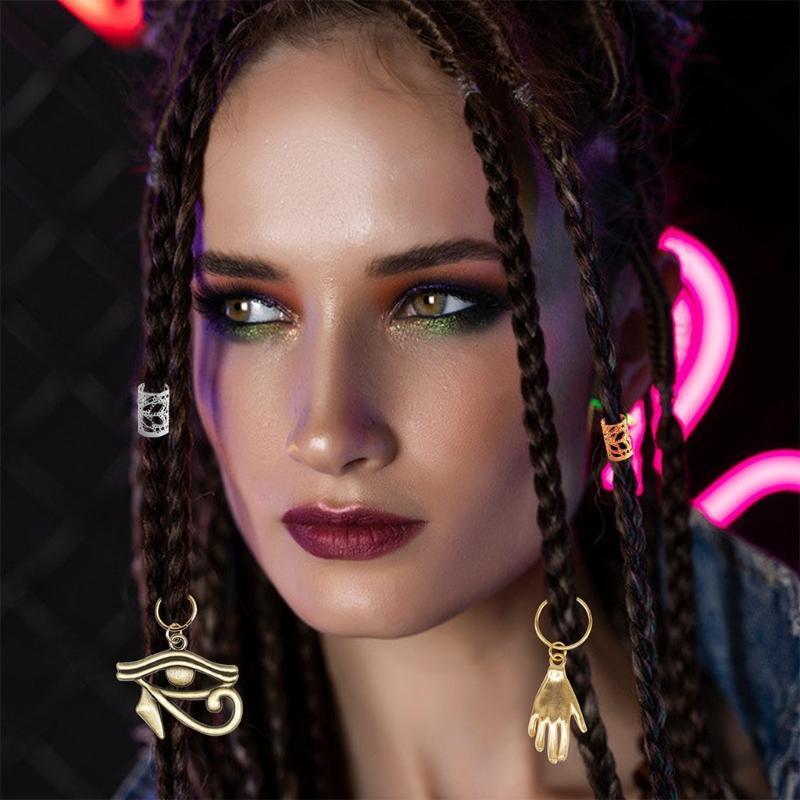 Metal Hair Coil Dreadlocks Braid Hair Rings Hair Braiding Beads for Braids Parts