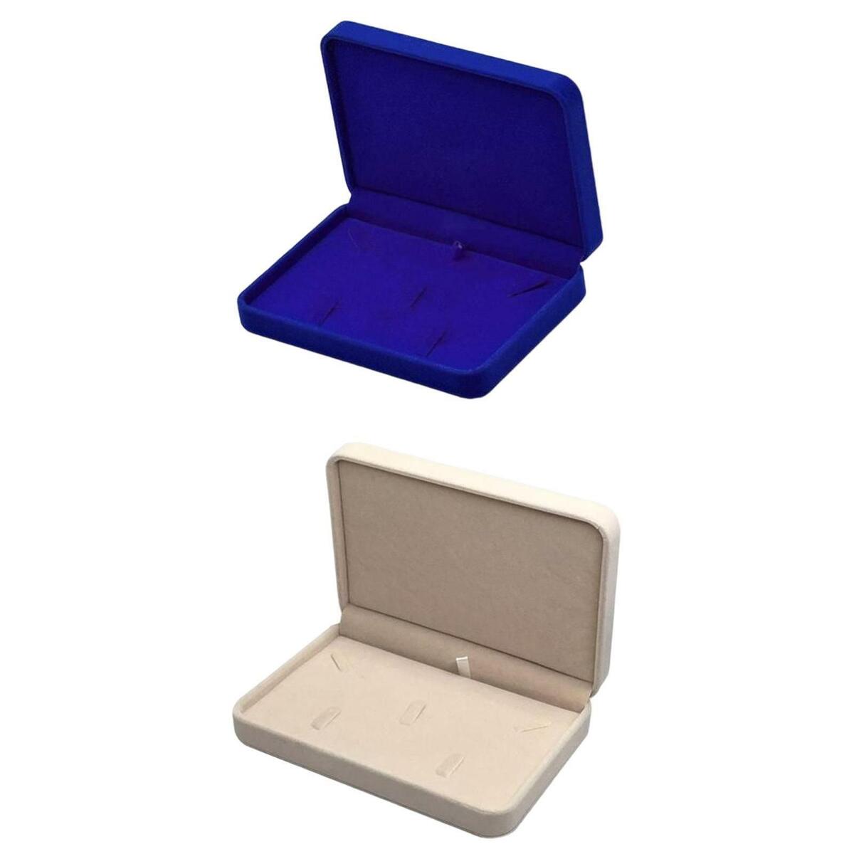 2 Pieces Rectangle Velvet Jewelry Jewelry  Necklace Beacelet Storage