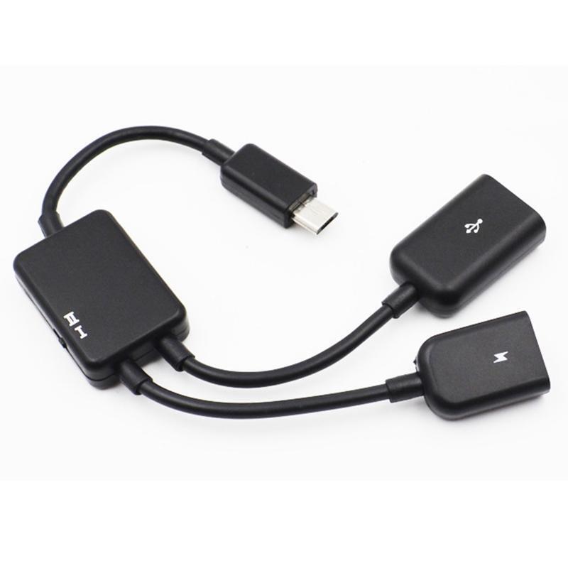 Wearproof Micro USB Converter Cable 2 In 1 OTG Micro USB Adapter for Cellphone