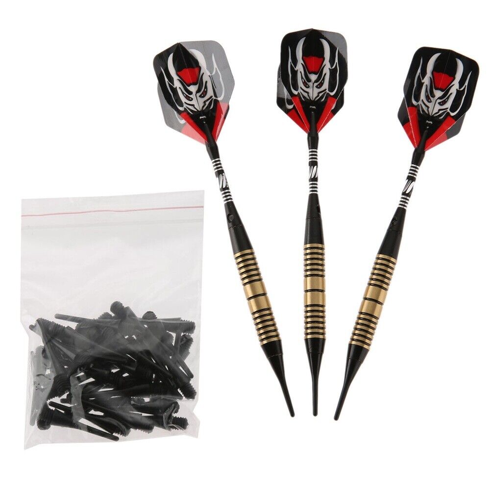 3Pcs Professional Cool Red Devil Flight Soft Tip Darts with Extra 36 Soft Tips