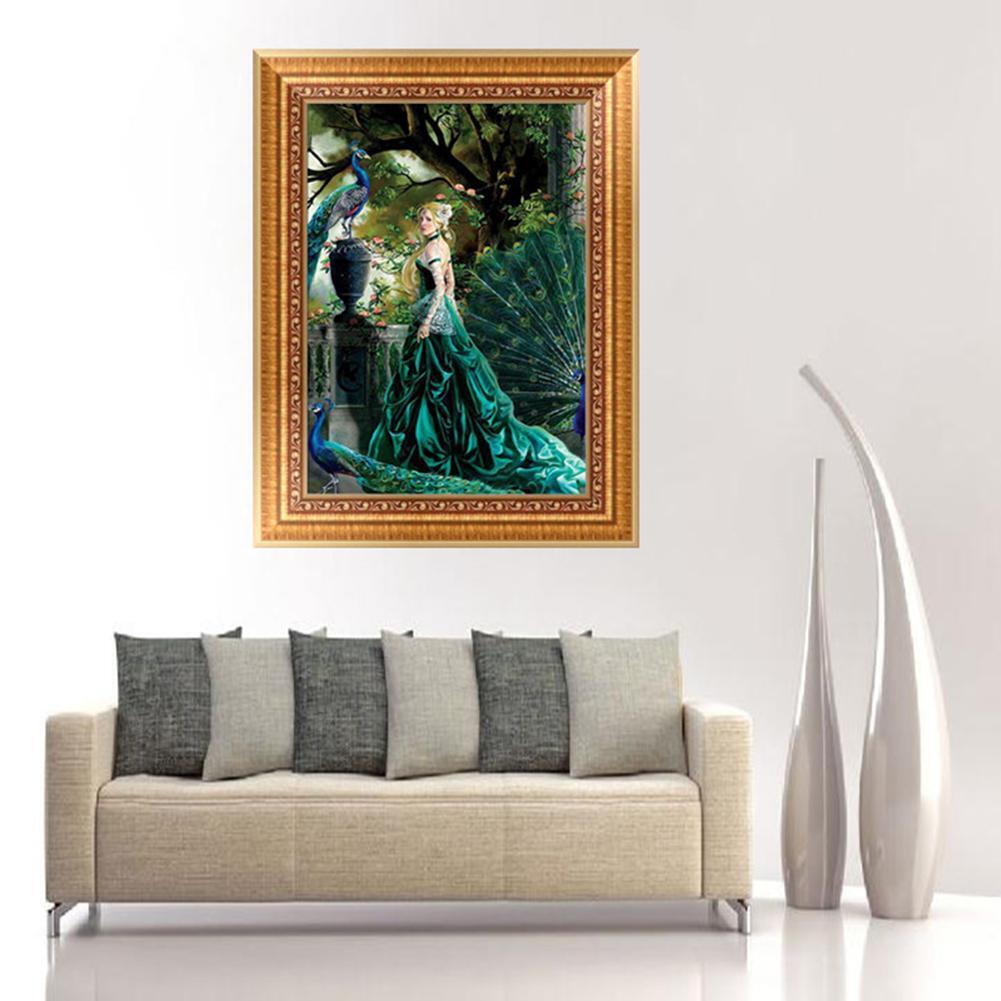 5D DIY Cross Stitch Painting Diamond Peacock Beauty Home Wall Decor
