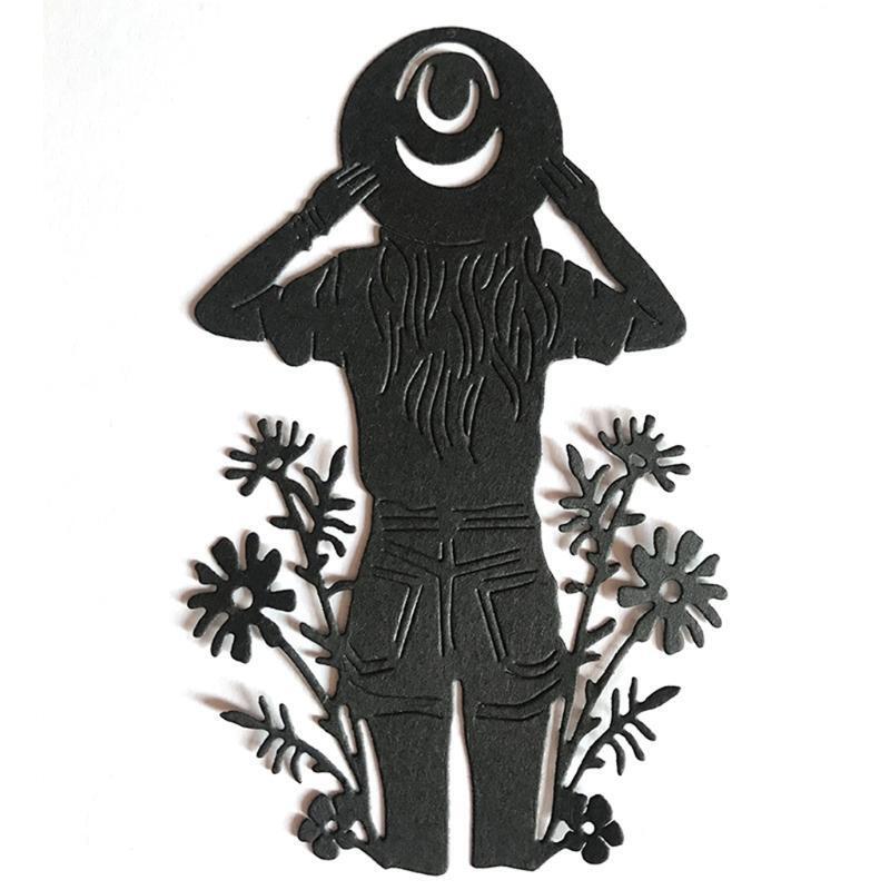 Daisy Girl Back View Carbon Steel Cutting Dies DIY Scrapbooking Photo Album