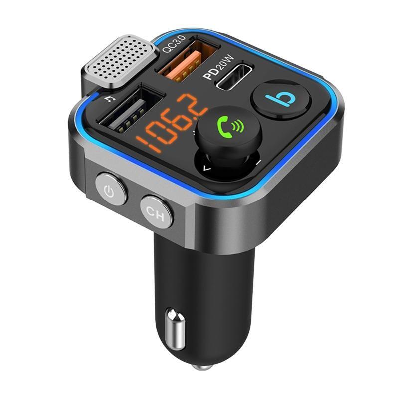 USB QC3.0 PD20W Adapter AUX Audio Stereo Music Player Car Receiver Noise Cancell