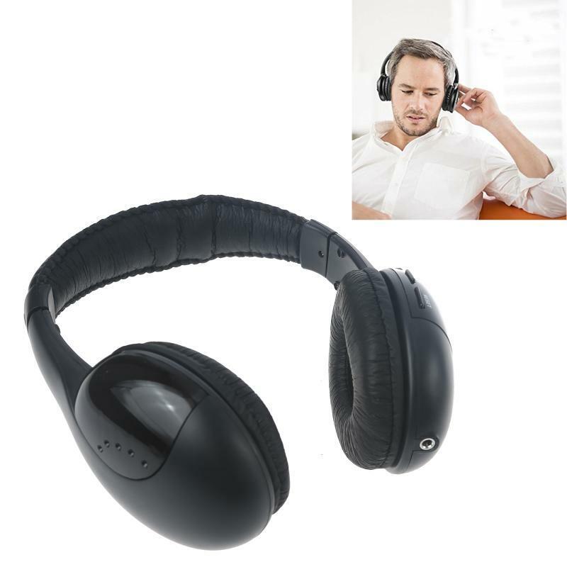 5 In 1 Wireless Stereo Headset Headphone Transmitter FM Radio For TV DVD MP3 PC
