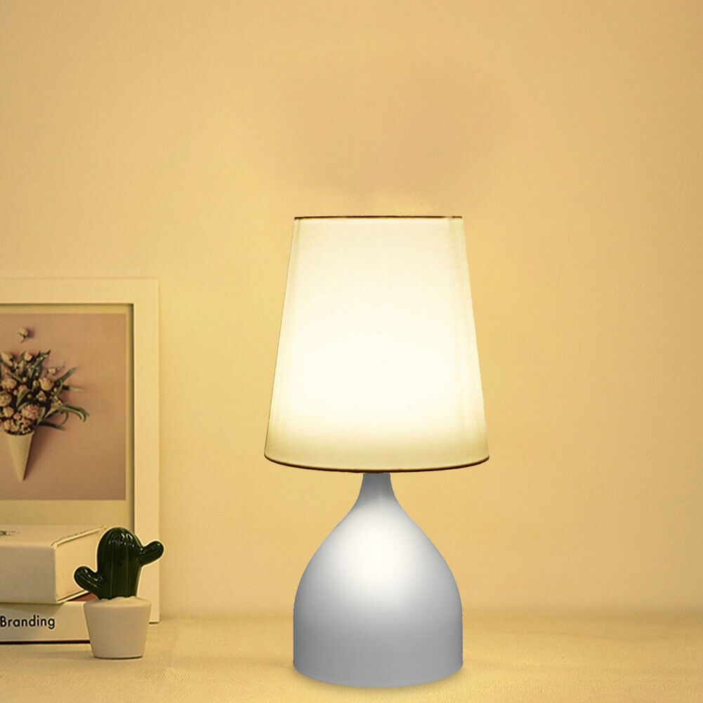 Modern Table Lamp Home Decor Beside Bedroom Study Touch Night Light (White)