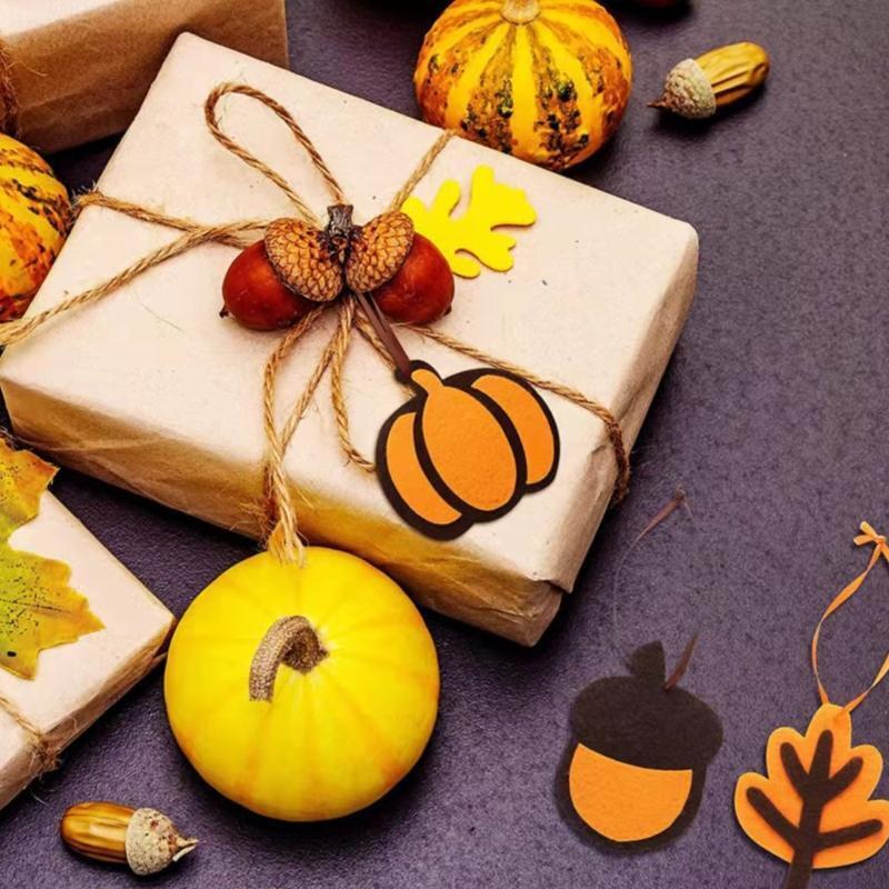 Thanksgiving Wooden Pendant 24pcs/set Pumpkin Turkey Wood Crafts Gift