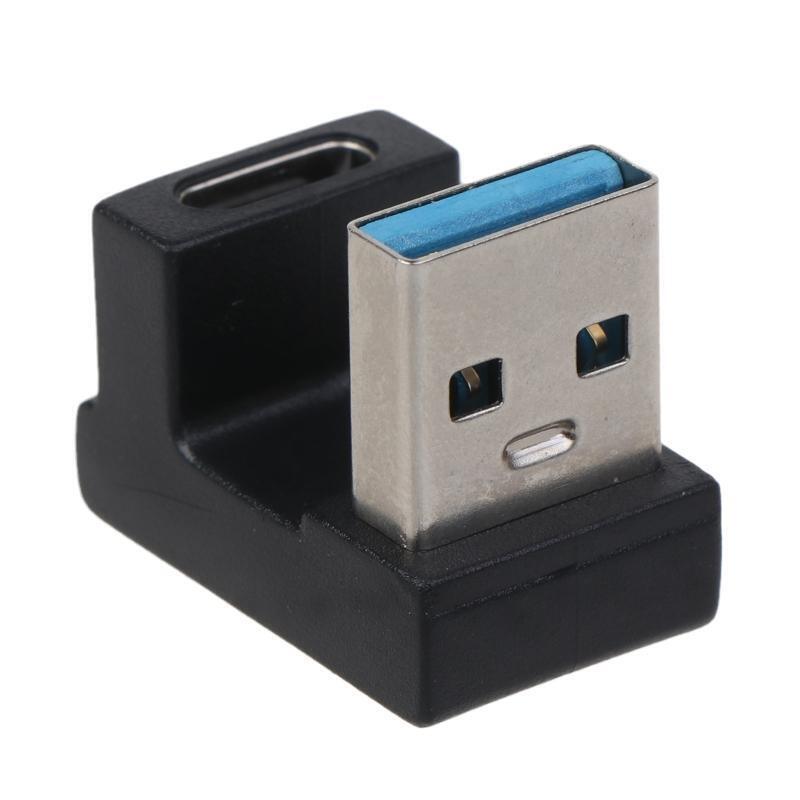 180 Degree USB 3.0 Right Angle A Male to USB 3.0 Type C Female Adapter 10Gbps