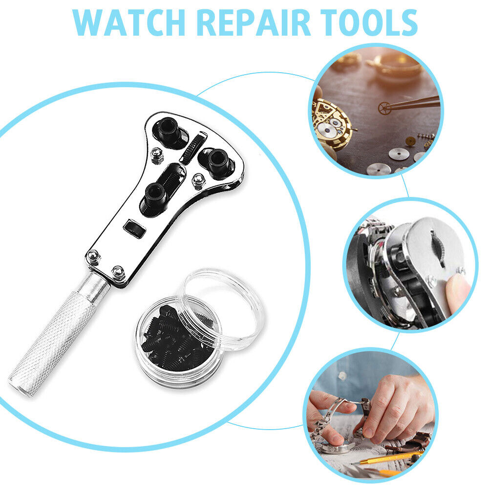 Watches Back Case Opener Change Battery Remover Wrench Watchmaker Tools Kit