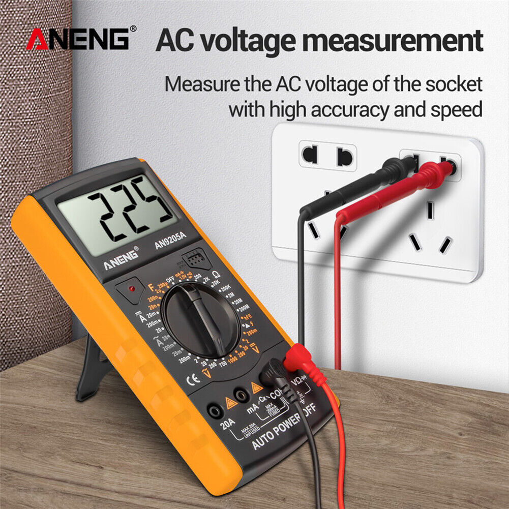 ANENG AN9205 LCD Digital Multimeter Voltmeter Resistance Tester (Yellow)