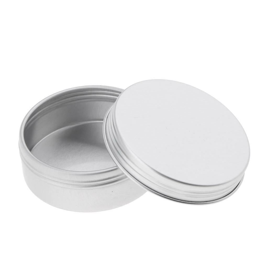 10Pcs Empty Cosmetic Pots Lip  candle Screw lid Jar Aluminium Tins 25ml
