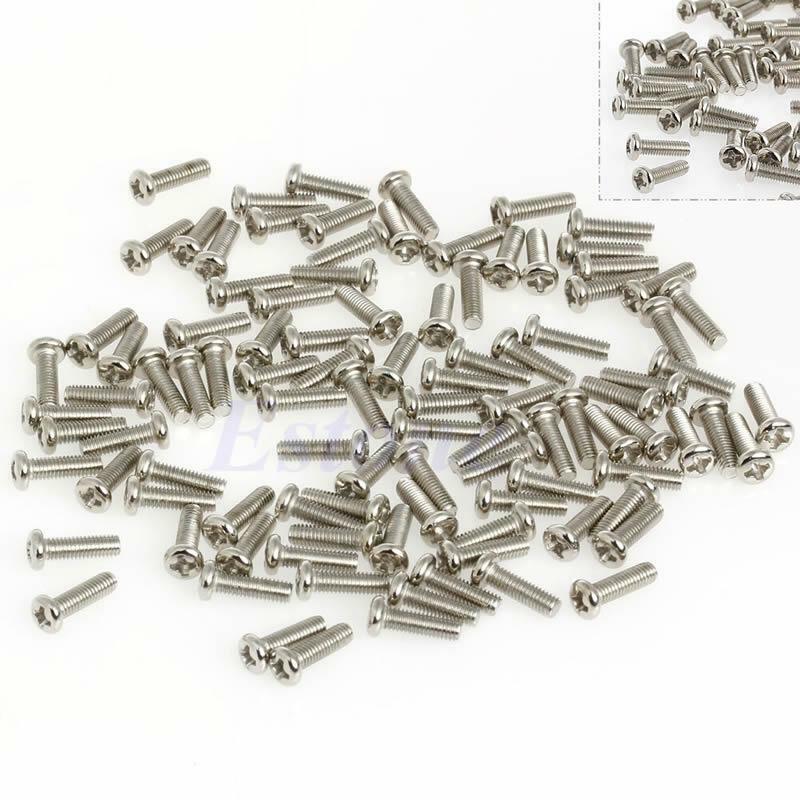 100 Pcs Stainless Steel Fasteners Bolts M3x10mm Metric Phillips Pan Head Screws