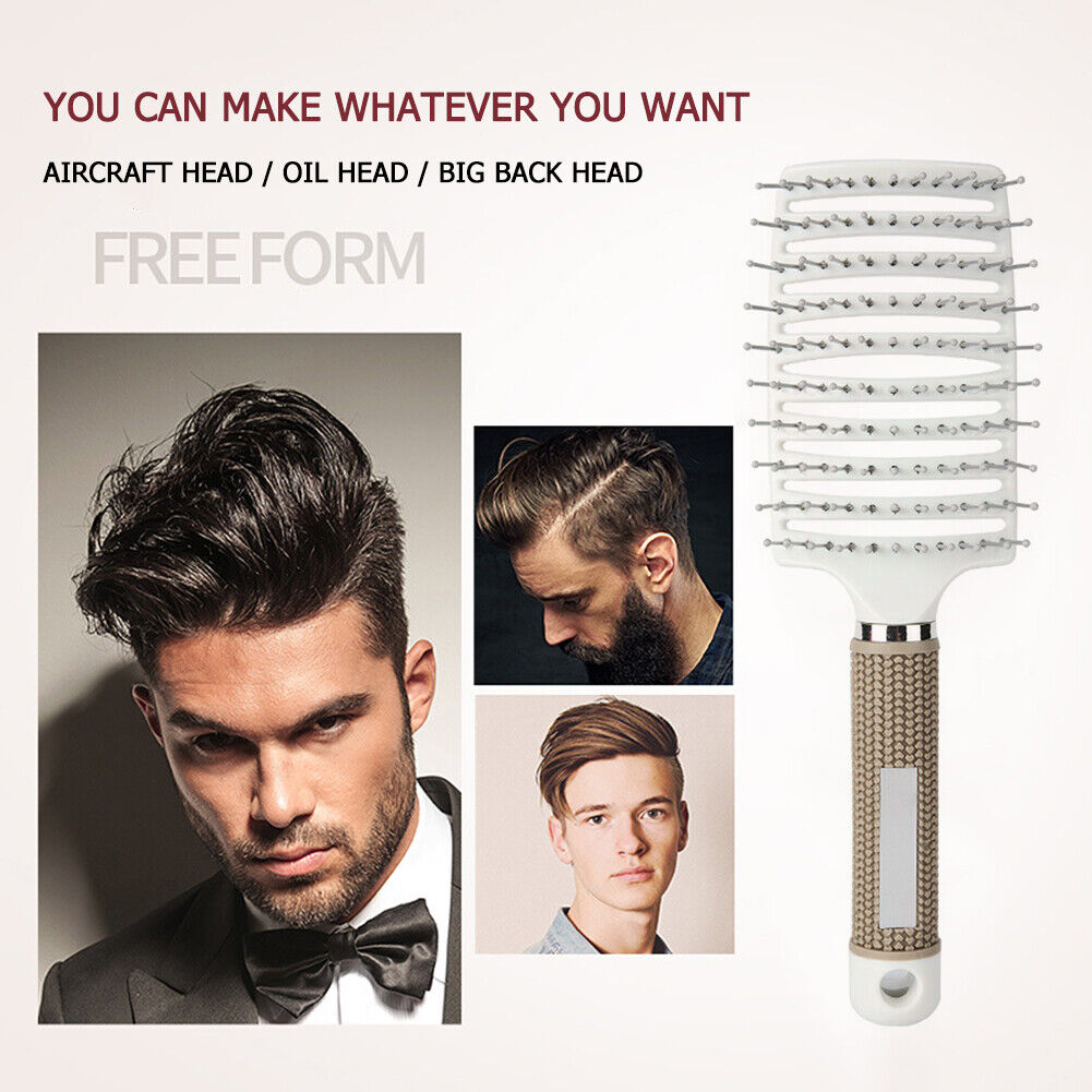 Hair Scalp Massage Comb Curly Detangle Hair Brush Hairdressing Tool (White)