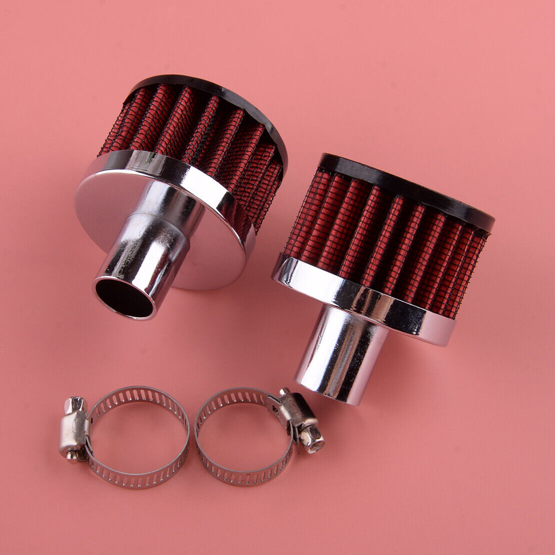2pcs 19mm Crankcase Air Filter w/ Clamp Oil Catch Vent Valve Cover Breather