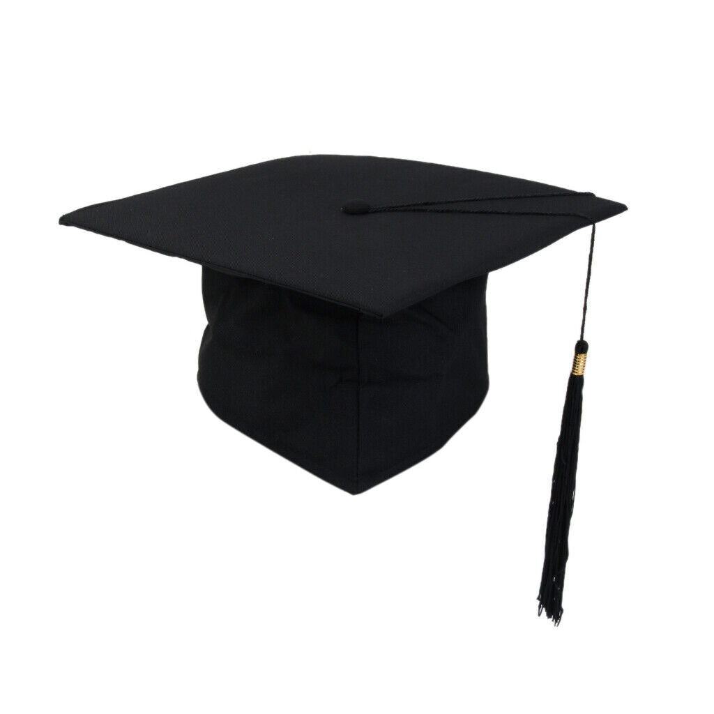 Black Graduation MORTAR BOARD Hat Soft  Fancy Dress Outfit Accessories