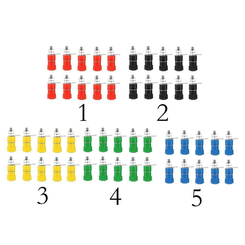 10pcs/ 4mm Banana Socket Binding Posts Terminal Nut Banana Plug