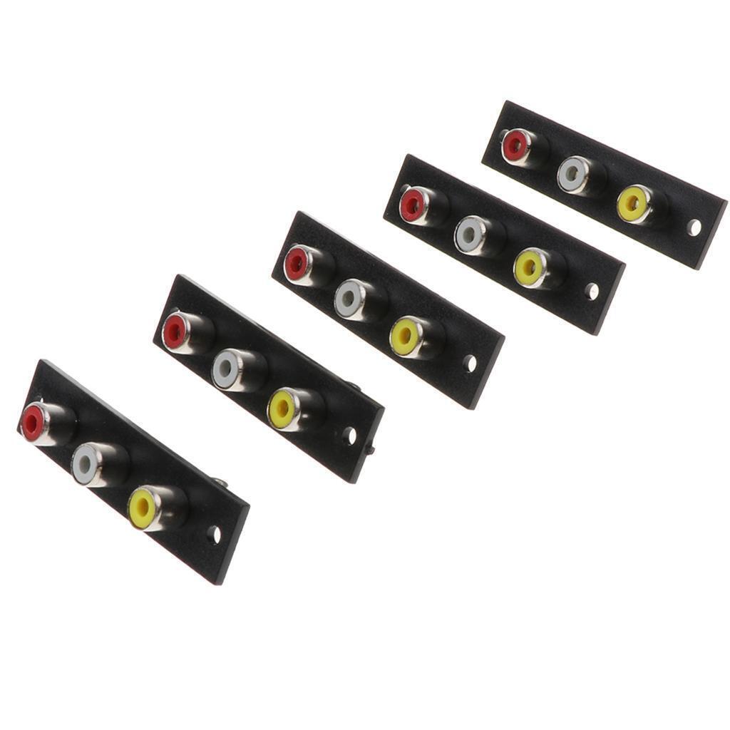 5 Pcs 3RCA Female to Female Coupler AV Video Audio Adapter Cable connector