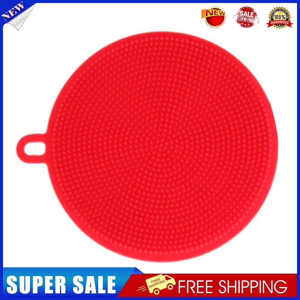 Silicone Dish Bowl Cleaning Brushes Scouring Pad Pot Pan Wash Brushes Red