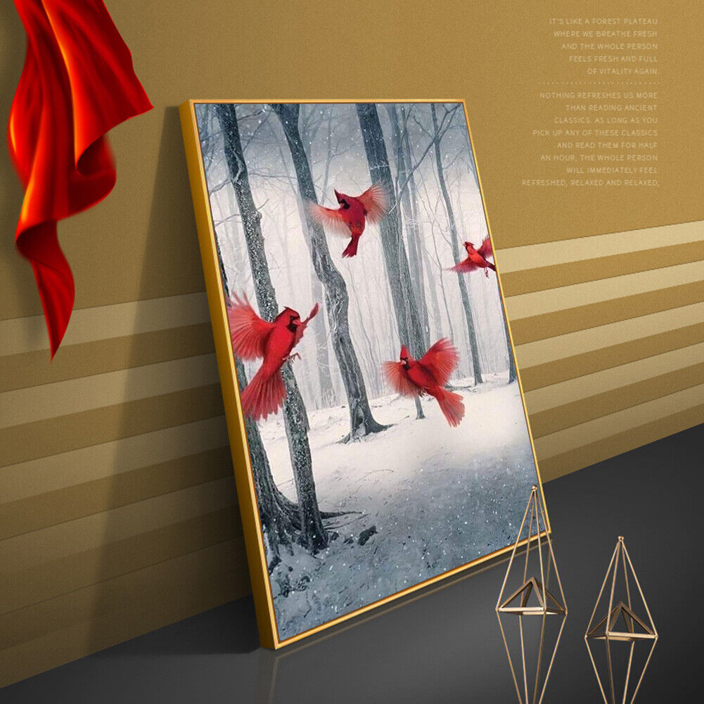 Red Birds Full Drill Diamond Painting 5D DIY Mosaic Picture for Bead Art