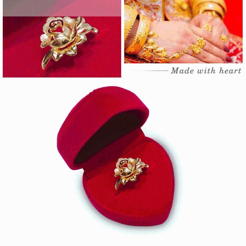 Heart Shape Earrings Jewelry Ring Box Case for Anniversay Valentines Day Wedding