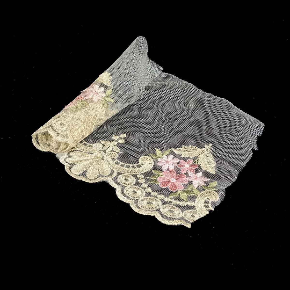 Embroidered Flower Tulle Lace Ribbon Edge Trim Sewing Craft DIY Wedding Dress