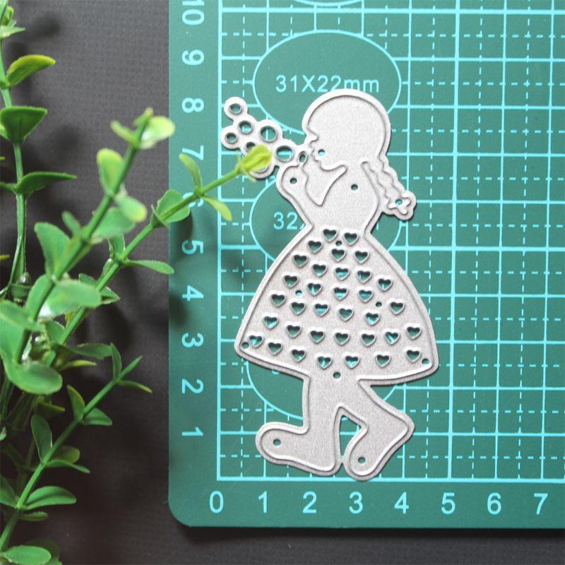 Little Girl Blowing Bubbles DIY Handicrafts Cutting Dies Metal Cutting Stencils
