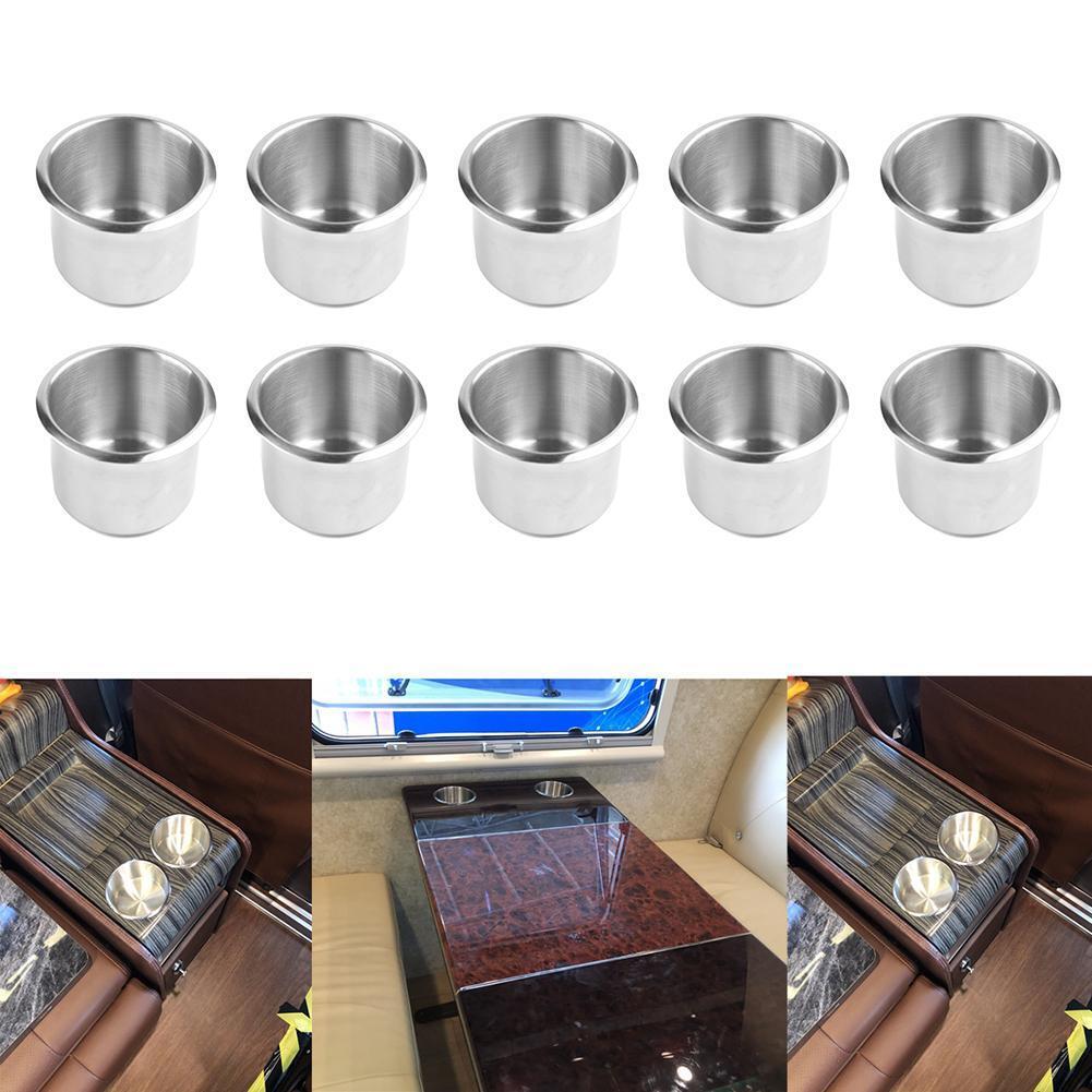 10pcs Stainless Steel Cup Drinking Holder for Marine Boat RV Car Camper