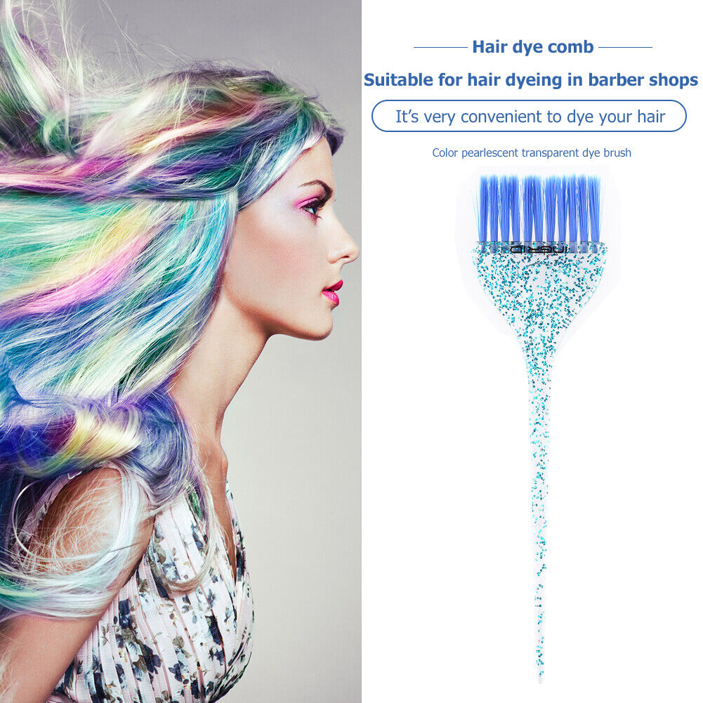 Dye Hair Brush Easy Clean Portable Salon Hair Tinting Color Brush (Blue)