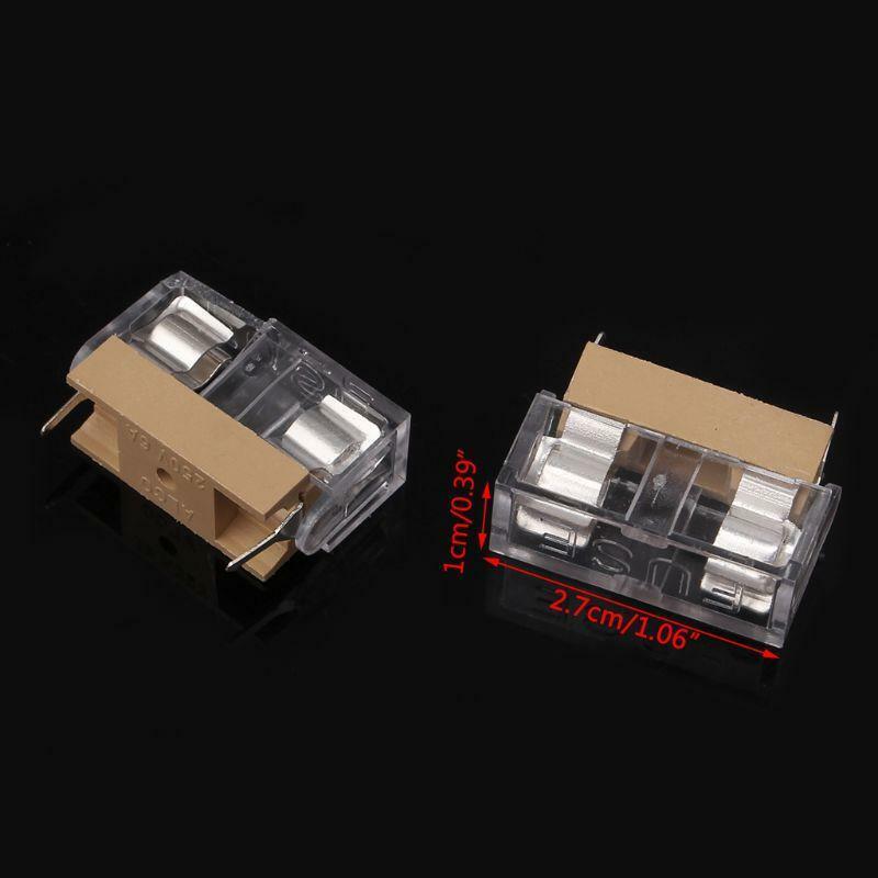 10 Pcs Glass Fuse Holder with Transparent Cover Fuse Blocks 5X20mm