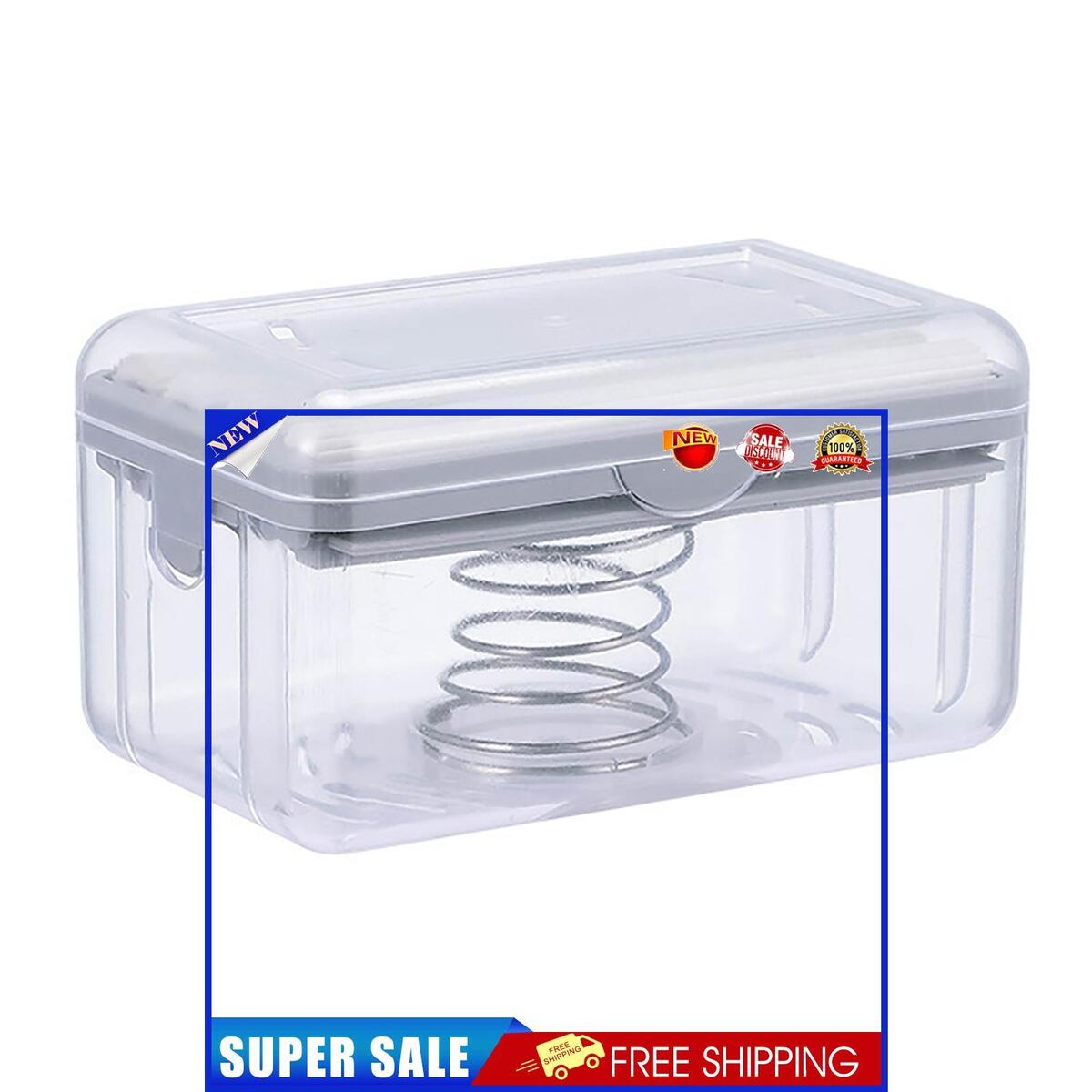 Soap Box with Bubbler - Transparent Dishwashing Soap Saver Box Case (Grey)