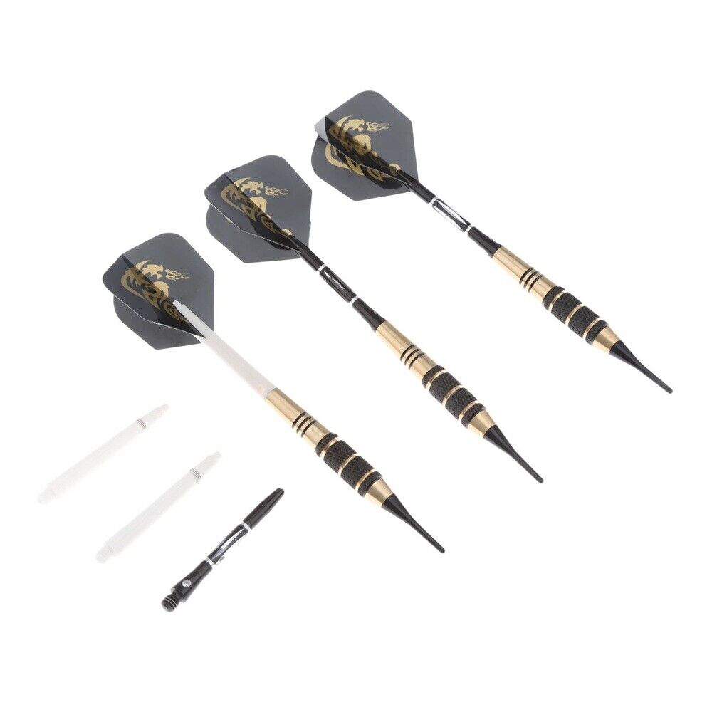 Soft Tip Brass Darts Set Dart Flights With Case 3 Pcs/Set 18 Grams Durable Use