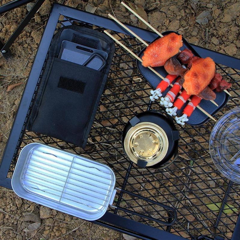 Small Grill Pan Nonstick Stove Top Grill Pan Outdoor Camping Griddle Plate