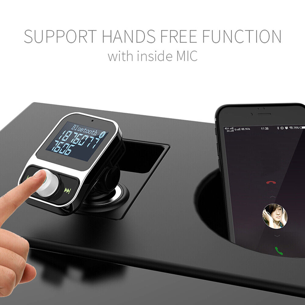 Car MP3 player Bluetooth-compatible handsfree call car cigarette lighter-14