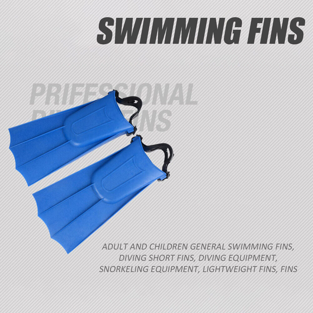 Blue Snorkeling Foot Flippers Child Short Ultra Light Swimming Fins (40-44)