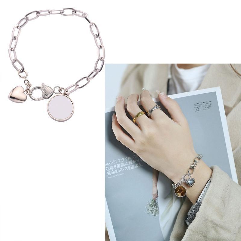 Classy Sublimation Heat Transfer Medallion Chain Bracelet Gift for Mother's Day