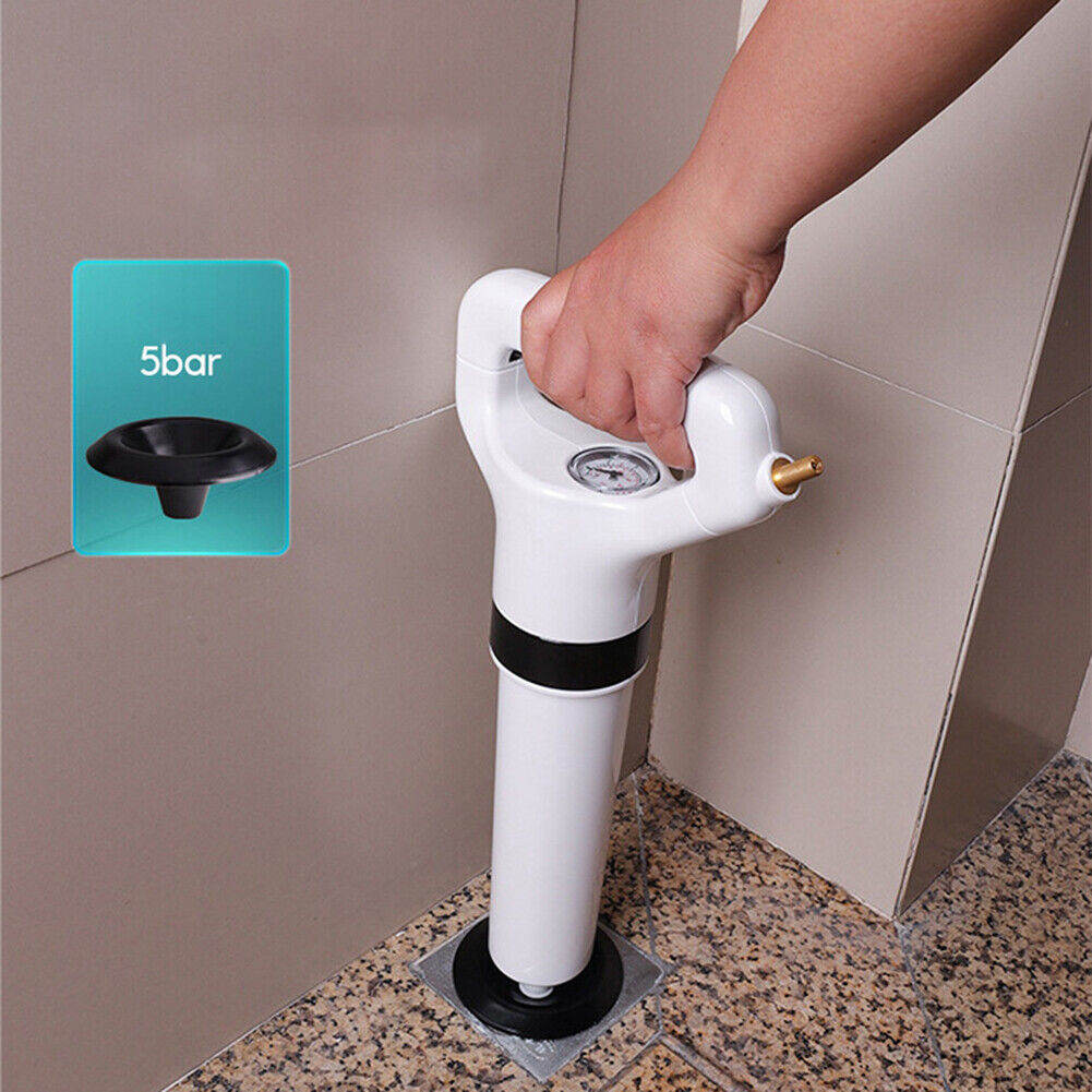 Portable Clogged Remover Toilet Plungers One Shot Floor Air Drain Dredge