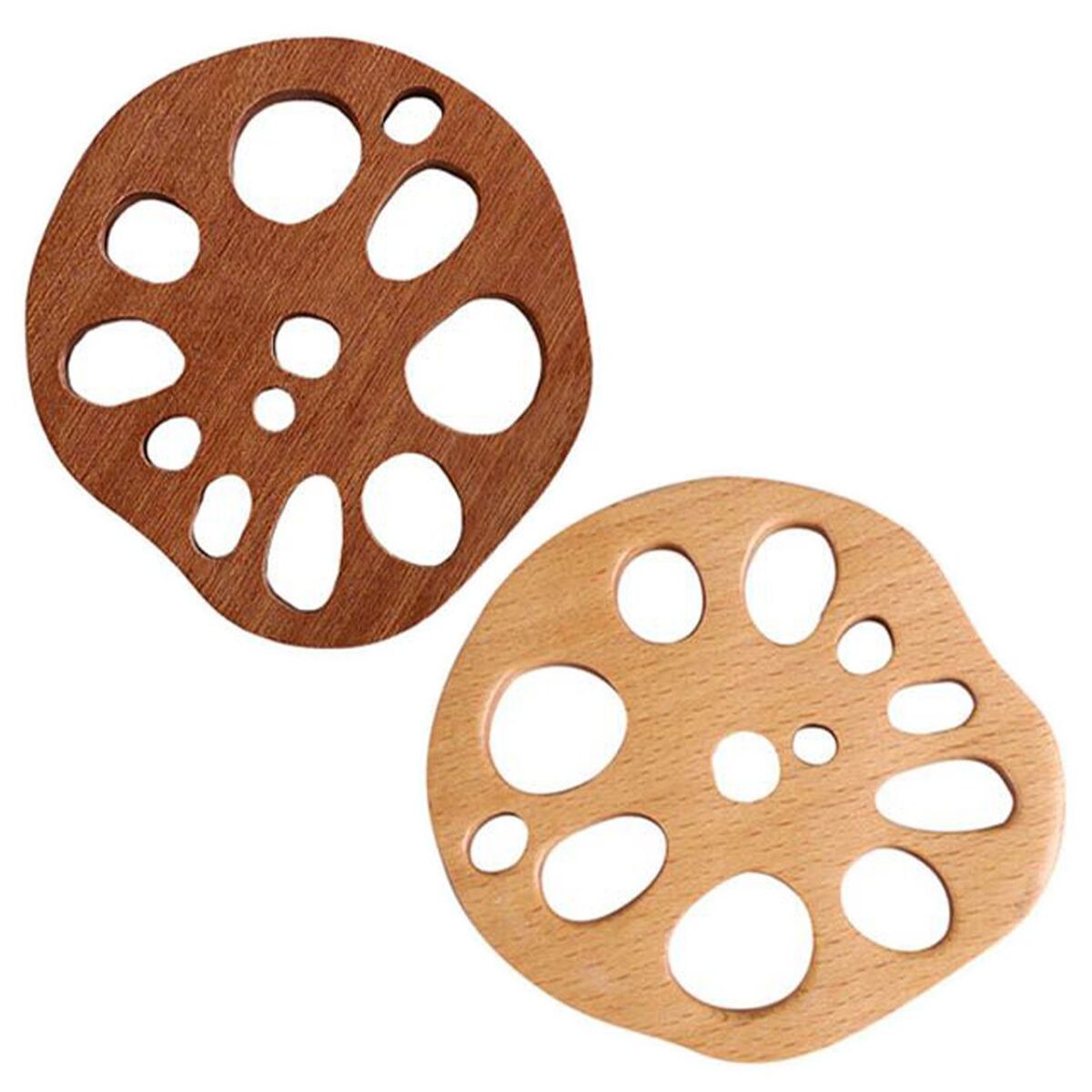 Coasters Dining Decor Coffee Mug Pad Tea Cup Mats Lotus Root Slice Wood Pads